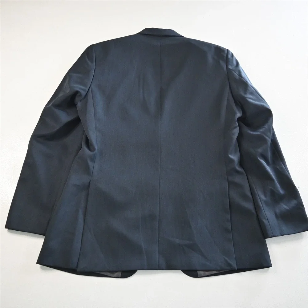 Haggar 38R 32x32 Blue Tailored Fit Travel Performance Mens Jacket Pants Suit